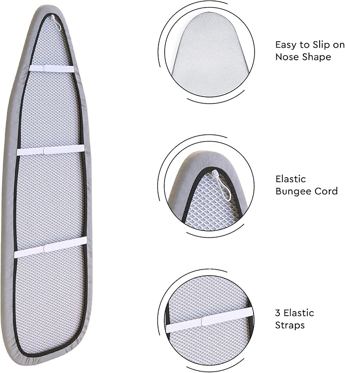 Encasa XO Ironing Board Cover And Pad 42"x14" - 4mm Felt & 2mm foam Metallized - Image 5