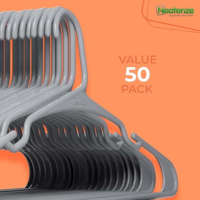 NEATERIZE Clothes Hangers Plastic 50 Pack - Image 7