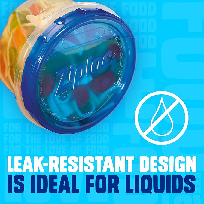 Ziploc Twist n Loc Food Storage Containers, Leak Resistant Design, Small Round - Image 2