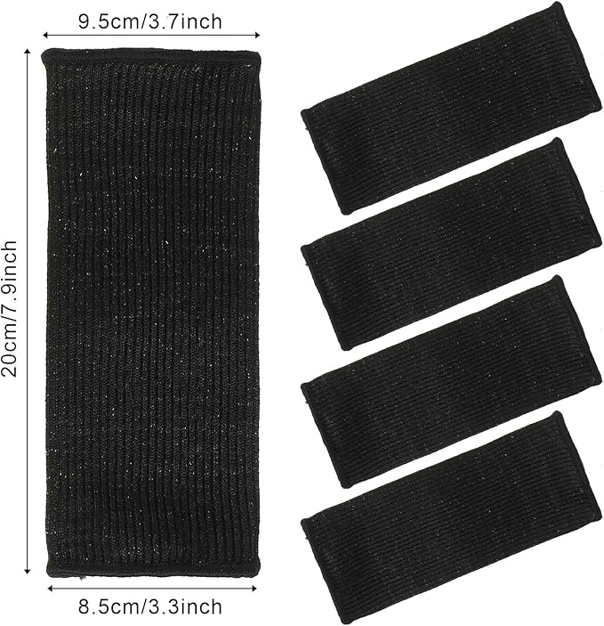 Neer 4 Pair Protective Arm Sleeves for Thin Skin Anti-Cut Burn Resistant Cover Forearm Sleeve for Cooking Construction(Black, 7.9 Inch)