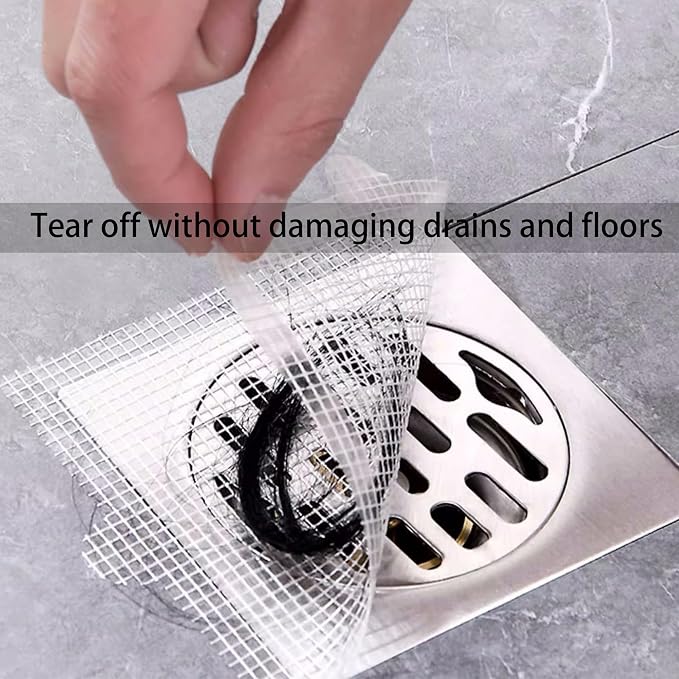 PRIMSOPH 4 Inch 30pcs Disposable Shower Drain Hair Catcher Mesh Stickers Floor - Image 5