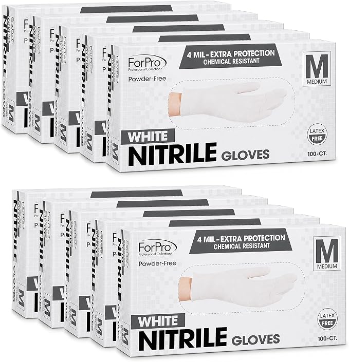 ForPro Disposable Nitrile Gloves, Chemical Resistant, Powder-Free, Latex-Free by ForProProfessionalCollection