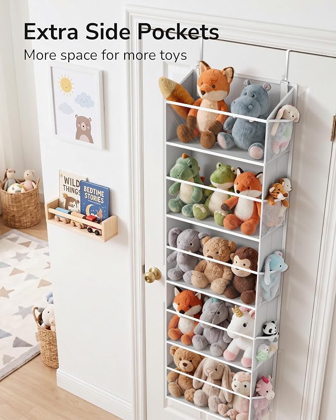 ULG Stuffed Animal Organizer Over the Door, Large Hanging Plush Toy Storage - Image 4