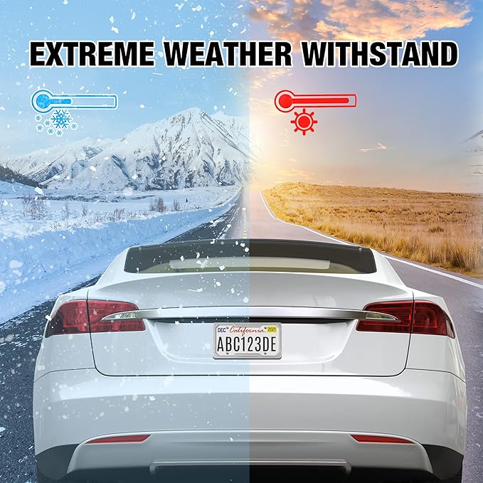 DuraTech Silicone License Plate Frames, Rust Proof Plate Cover for Car, Rattle Proof Plate Protector with Installation Tool Kits, Waterproof License Plate Holder for Extreme Weather (2Pc, Grey)