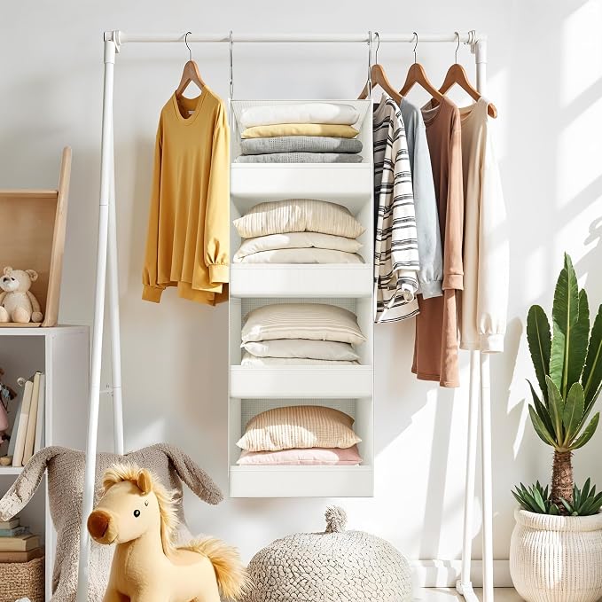 GRANNY SAYS 4-Shelf Hanging Closet Organizer, Foldable Storage, No-Sag Support - Image 2