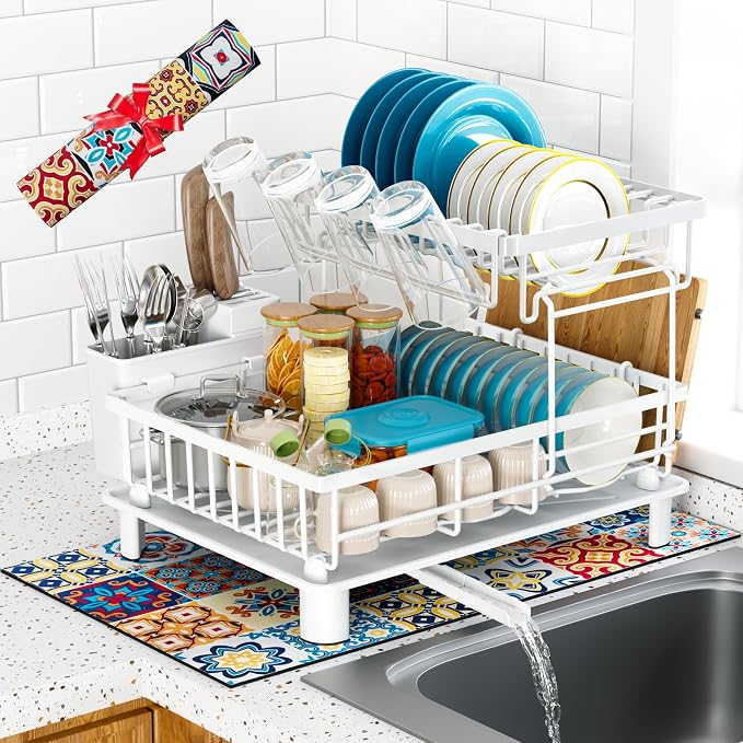 Large 2 Tier Detachable Dish Drying Rack by IMXSUMDA