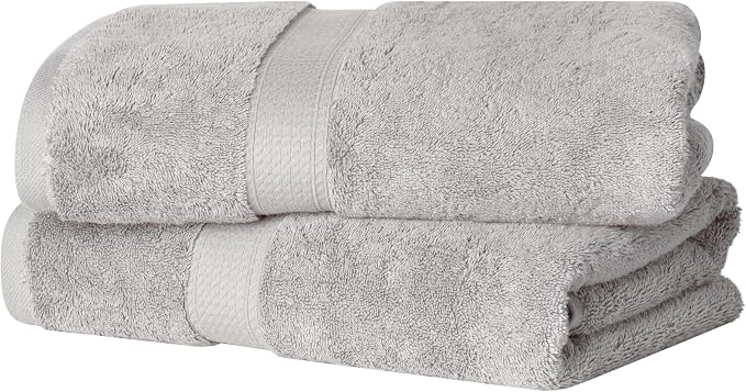 Superior Solid Egyptian Cotton Bath Towel Set, 2-Pieces | Quick Dry, Soft by SUPERIOR