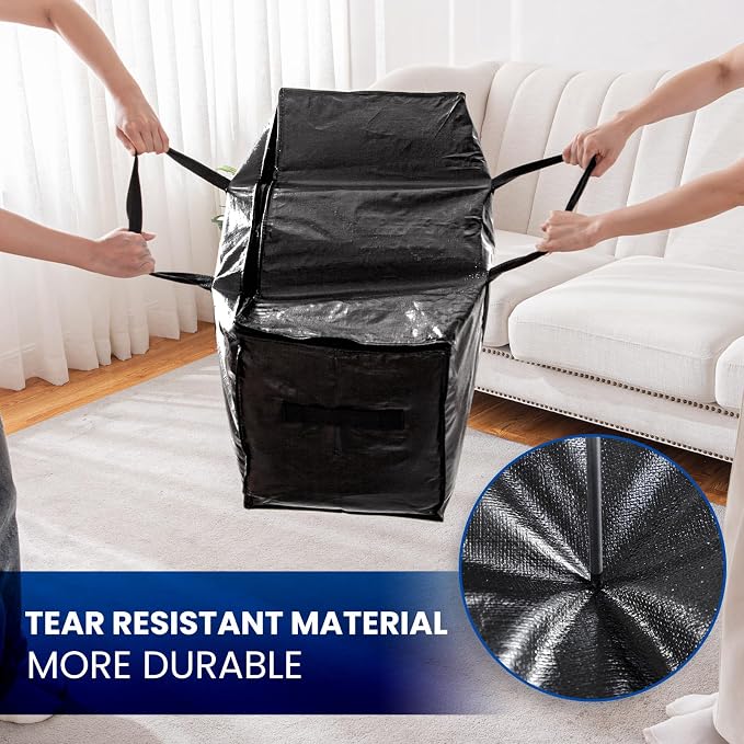 TAILI 4 Pack Black Extra Large Moving Bags, Storage Bag - Image 6