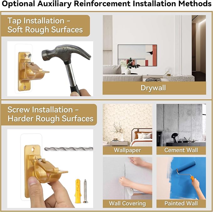 4 Pack No Drill Curtain Rod Brackets, Adhesive Curtain Rod Holders | No Drilling - Image 4