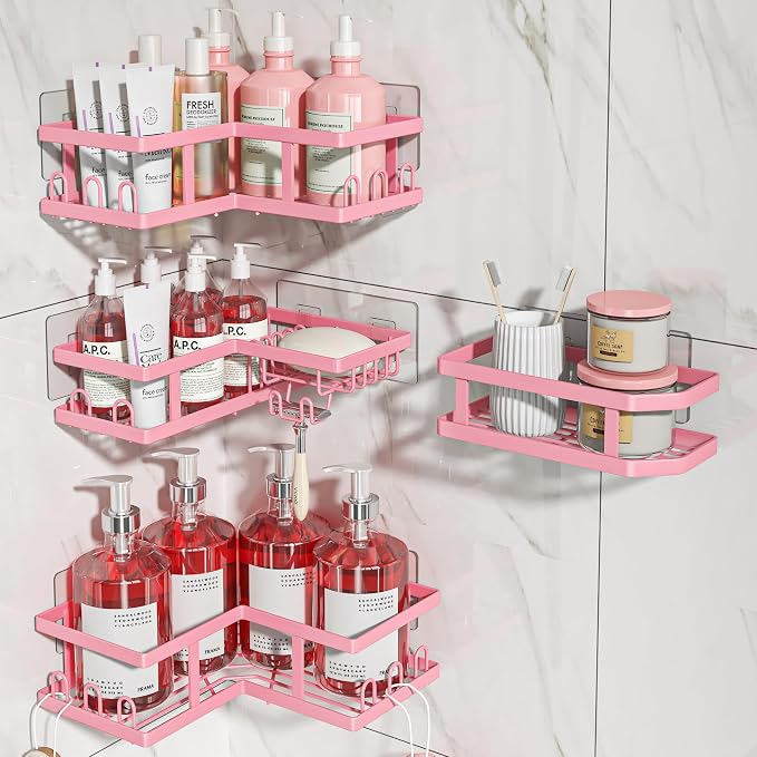 Youvip 4-Pack Adhesive Corner Shower Caddy - Image 5