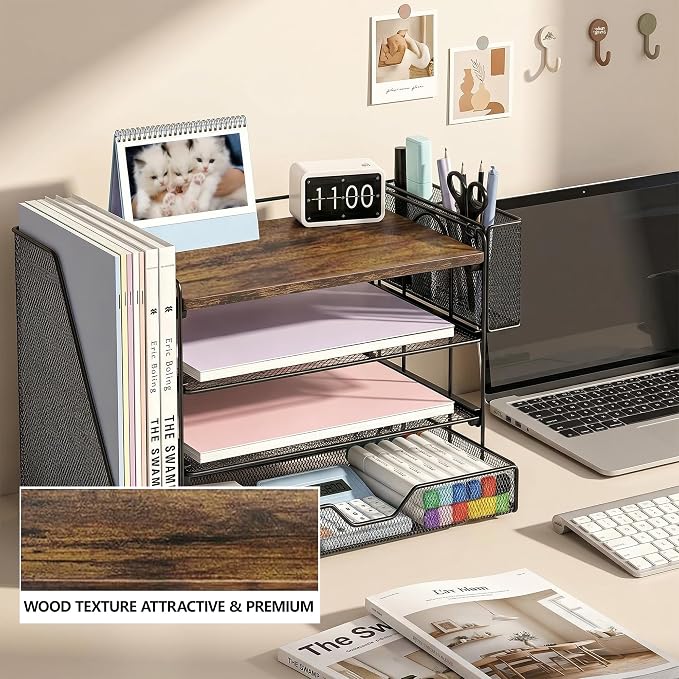 Desk Organizer, 4-Tier Desktop File Organizer - Image 2