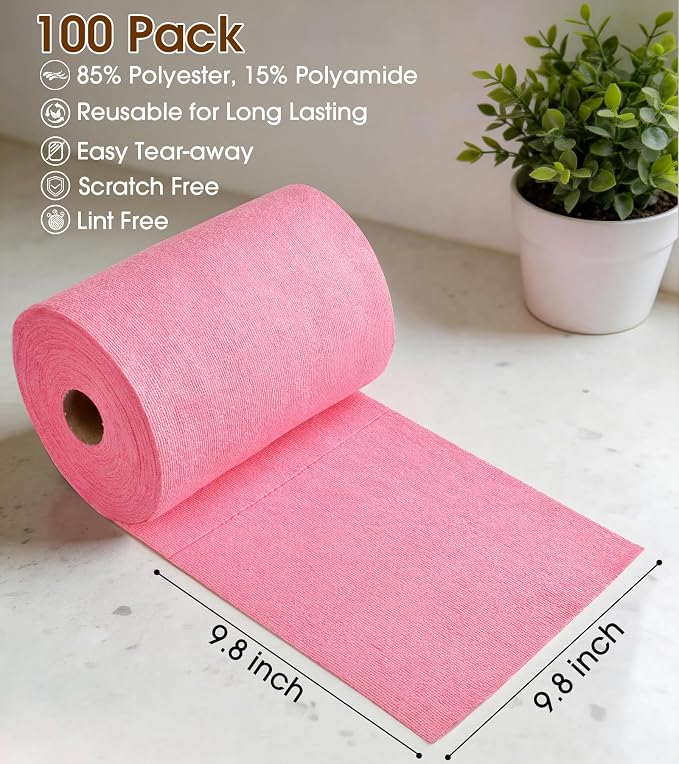 KitchLife Microfiber Cleaning Cloth Roll, 100 Pack - Image 2