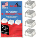 Clear Tall Square Adhesive Rubber Bumper Pads - Rubber Feet for Speakers, Electronics, Furniture, Appliances, Audio Equipment - 20 Pieces