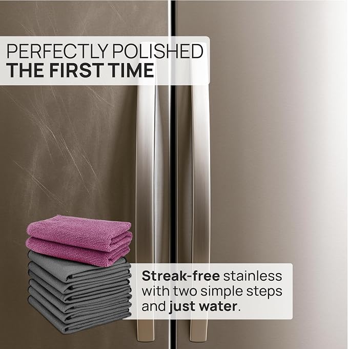 Claro Stainless Steel Cleaning Cloth 8-Pack – Clean Appliances, Fridge Sinks - Image 2