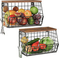 CHOEZON 2-Tier Fruit Basket for Kitchen, Stackable Hanging Basket Wire Baskets by Choezon