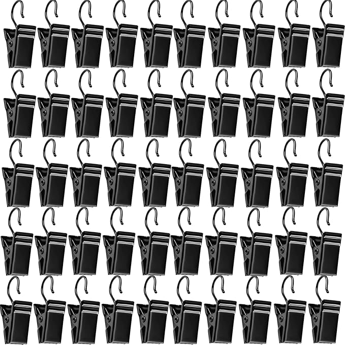 50 Pack Small Curtain Clips, Metal Hook Clips String Lights Clips Heavy-Duty by Azmoncy