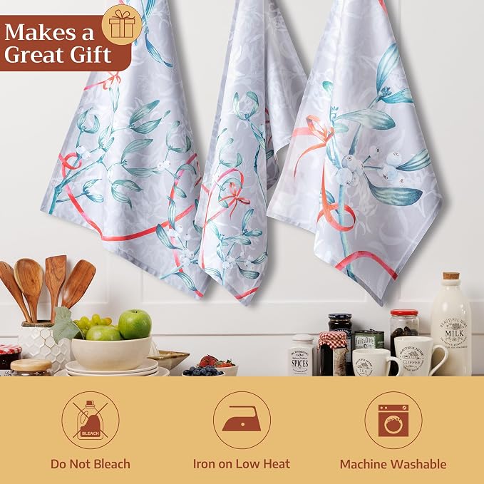 Maison d' Hermine Kitchen Towels Set of 3 Reusable 100% Cotton 27.50" x 20" - Image 5