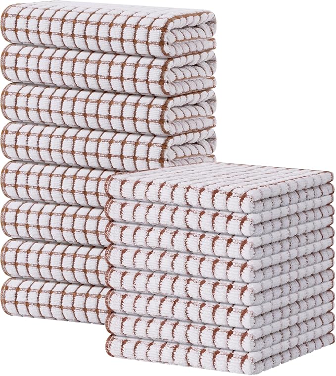 Kitinjoy Cotton 16 Pack Kitchen Towels and Dishcloths Sets by Kitinjoy