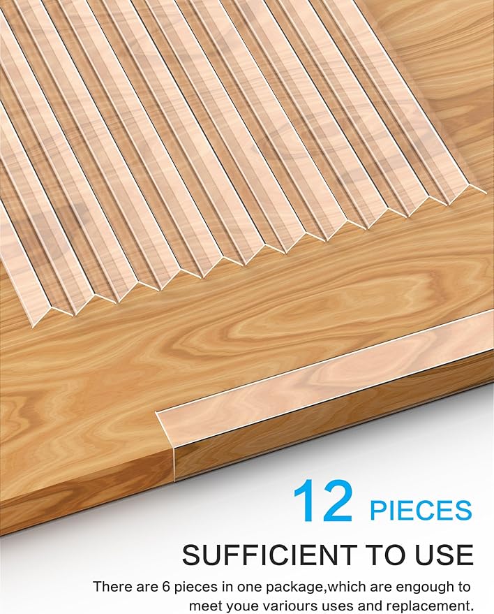 12PCS Clear Self-Adhesive Wall Corner Protectors，Corner Guards & Edge Protector for Wall Door Frame Cabinet Baseboard & Door, Table, Stair (58" X 1.0")