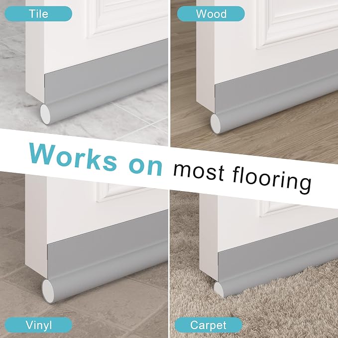 Door Draft Stopper Bottom One Sided Door Draft Blockers，37" Cutable Under Door - Image 8