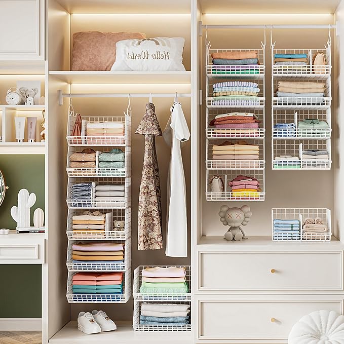 6 Tier Extra Large Hanging Closet Organizer, Closet Storage Hanging - Image 3