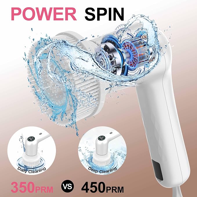 Electric Spin Scrubber, 44 in-lbs High Torque Shower Scrubber & LED Display - Image 3