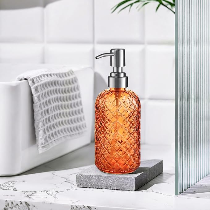 Kaishun 14 OZ Refillable Glass Soap Dispenser - Image 5