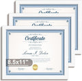 8.5x11 Diploma Frame with Tempered Glass, Multi Certificate 8.5 by 11 Photo Frame Bulk for Wall or Tabletop Display(White, 3 Pack)
