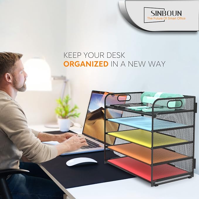 2 Pack Letter Tray 5-Tier Desk Organizer File Paper Holder - Image 6