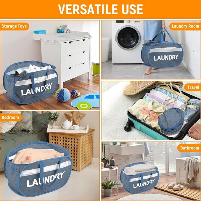 Collapsible Laundry Baskets, Foldable Laundry Basket - Image 7