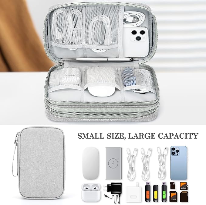FYY Electronic Organizer, Travel Tech Pouch Bag, Waterproof, Double Layers - Image 6