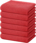 Homaxy 100% Cotton Waffle Weave Kitchen Dish Towels 6-Pack, Brick Red | 13 x 28 by Homaxy