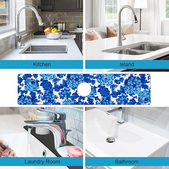 Kitchen Sink Splash Guard Faucet Mat Super Absorbent Fast Drying Mat Sink - Image 4