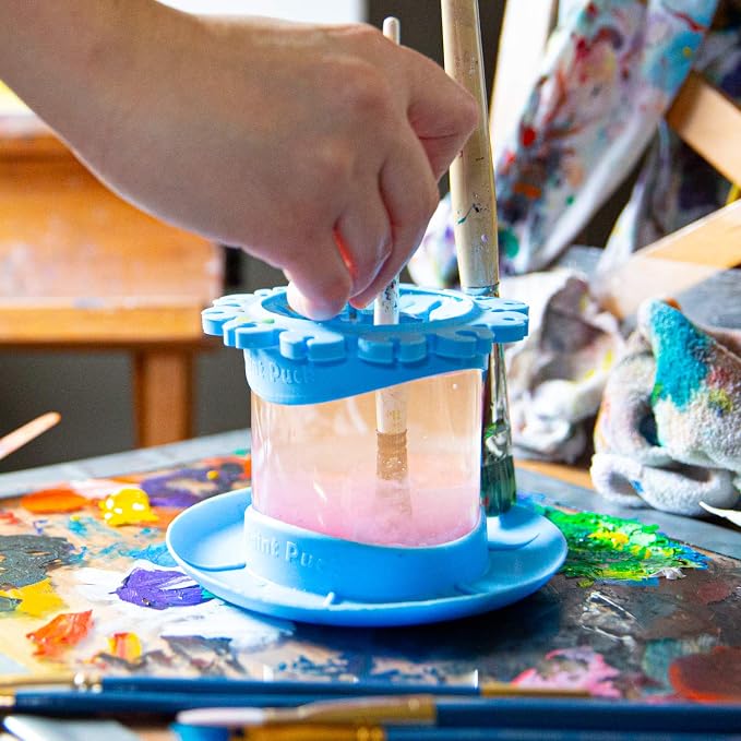 Paint Puck Ultimate Rinse Cup Paint Brush Cleaner, Brush Holder, Squeegee Lips - Image 6