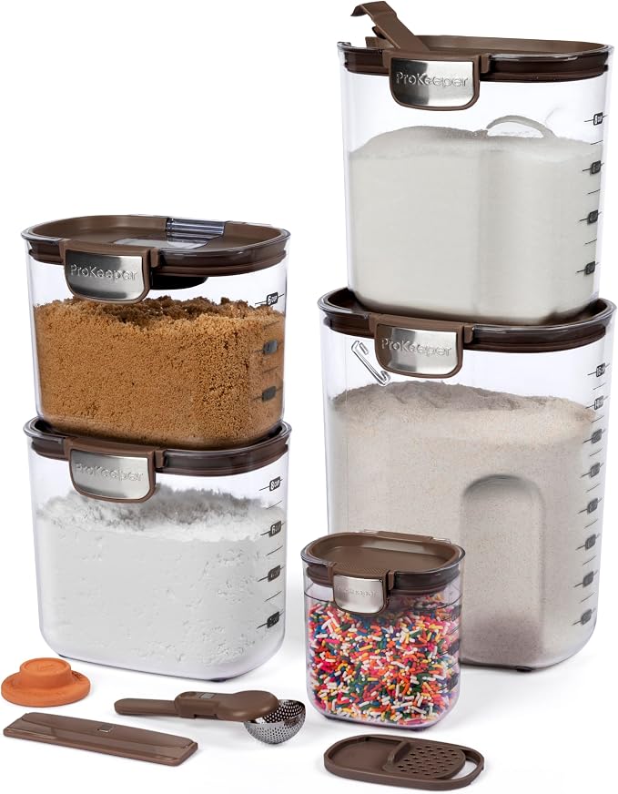 ProKeeper+ Airtight Food Storage Container Set – Clear Plastic Flour and Sugar by Unknown