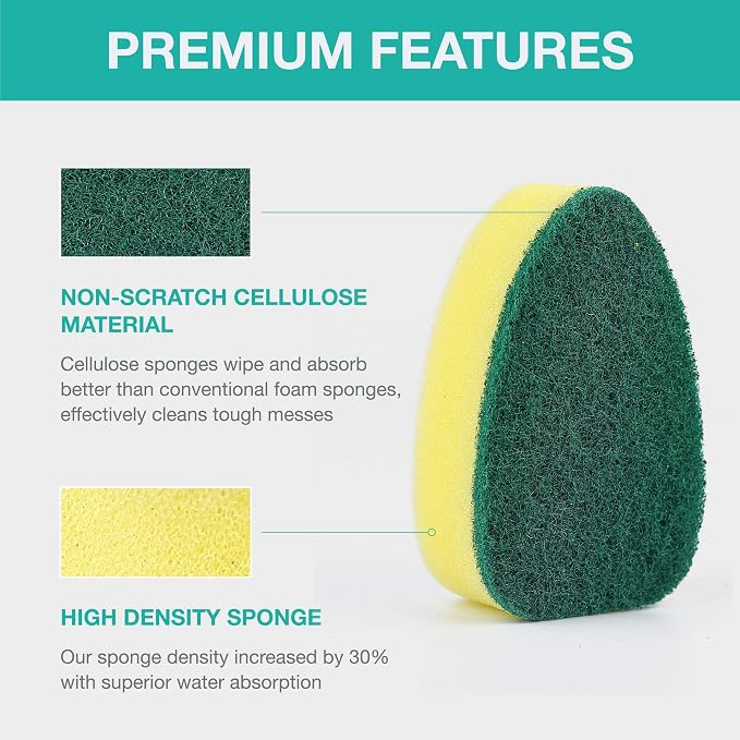 Dishwand Refills Sponges Heads, Non-Scratch Dish Wand Refill Replacement | Fits - Image 4