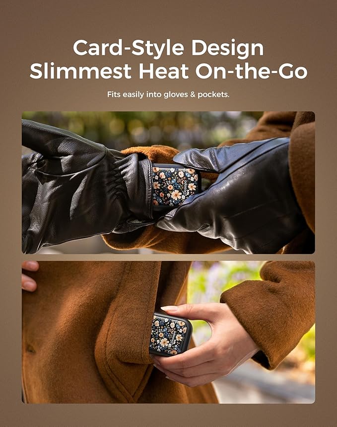 OCOOPA Magnetic Rechargeable Hand Warmers 2 Pack, Card-Style Electric AI Hand Warmers 5000mAh, Pocket Portable Hands Heater, UL Certified, for Men Women, Hunting Essentials, UT4 Young