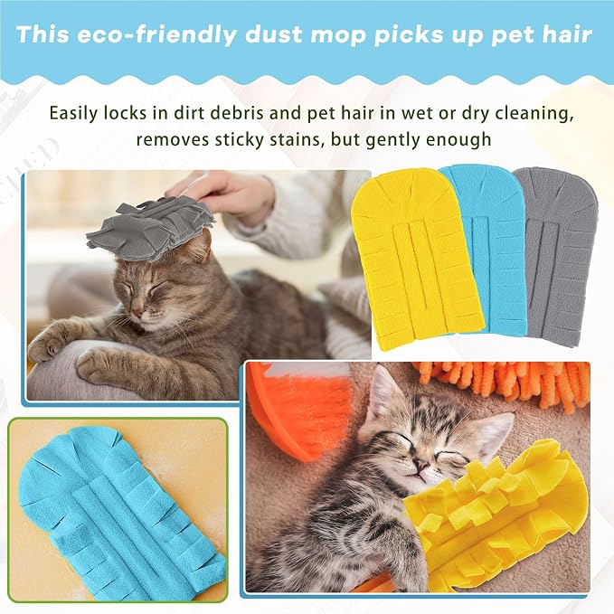 Zubebe 12 Pcs Reusable Duster Refills Fleece, Turq | Soft Polyester Fiber Flat - Image 3