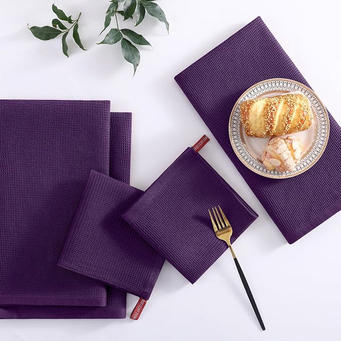 Homaxy 100% Cotton Waffle Weave Kitchen Towels, 4 Pack - Image 2
