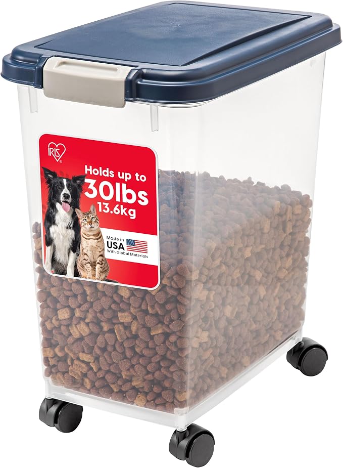 IRIS USA Dog Food Storage Container, Made in USA | Wheels by IRISUSA