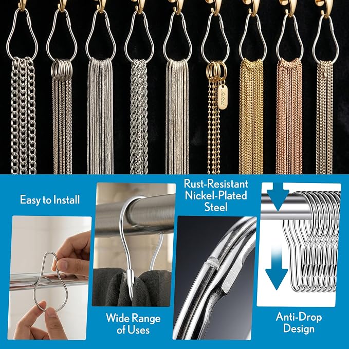 100 Pack Shower Curtain Hooks, 2.5" Metal Shower Curtain Rings, Made of Rust - Image 5