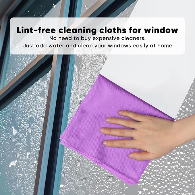 HOMEXCEL Glass Cleaning Cloths 6PK, Streak Free Towel - Image 2