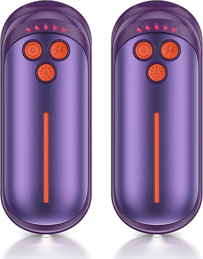 Rechargeable Hand Warmers 2 Pack, 6000mAh Electric Hand Warmer Rechargeable, 2 in 1 Portable Hand Warmers with AI Smart Chips, Outdoor, Hunting, Camping for Family for Christmas