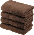 SUPERIOR Egyptian Cotton Plush & Absorbent, Hand Towel Set of 4, Chocolate | by SUPERIOR