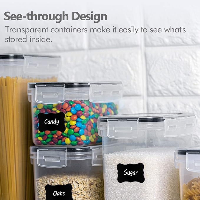 Airtight Food Storage Containers Set, Sugar and Cereal, Plastic Dry Food - Image 8