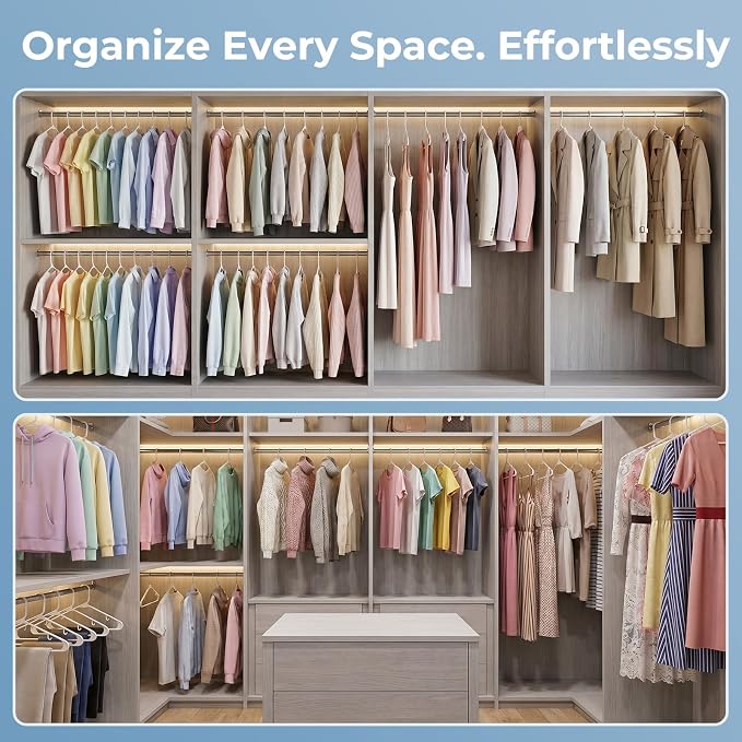 HOUSE DAY White Plastic Hangers 60 Pack, Slim Space-Saving Clothes Hangers | - Image 8