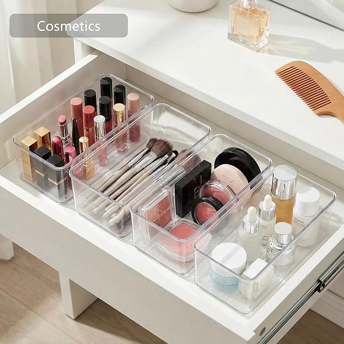 Qilinba 8 PACK Drawer Organizers Deep Drawer Organizer Bins | Clear Silverware - Image 5