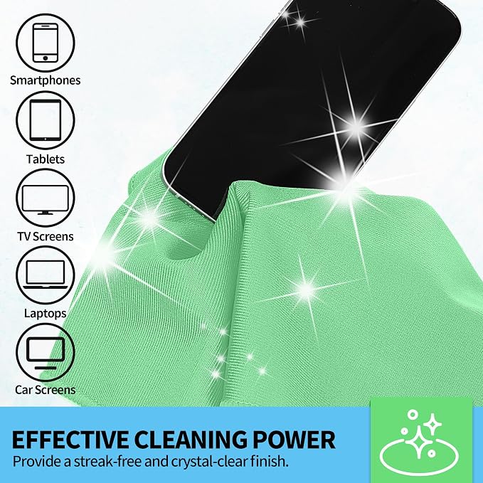Microfiber Cleaning Cloth, 10 Pack Glasses Cleaning Cloth, Streak Free Lint - Image 4