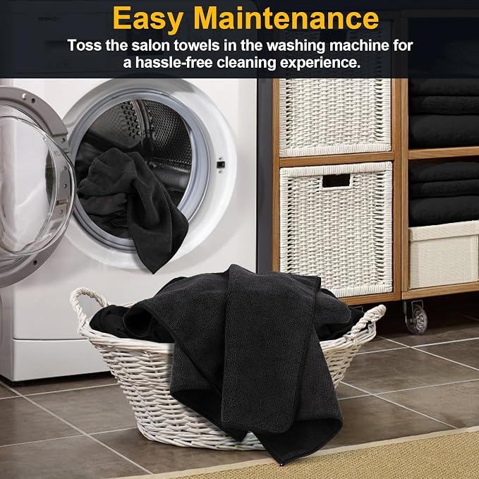 Salon Towels 48 Pack, Microfiber Barber Towel Bulk, Fast Drying Hair Towels - Image 5