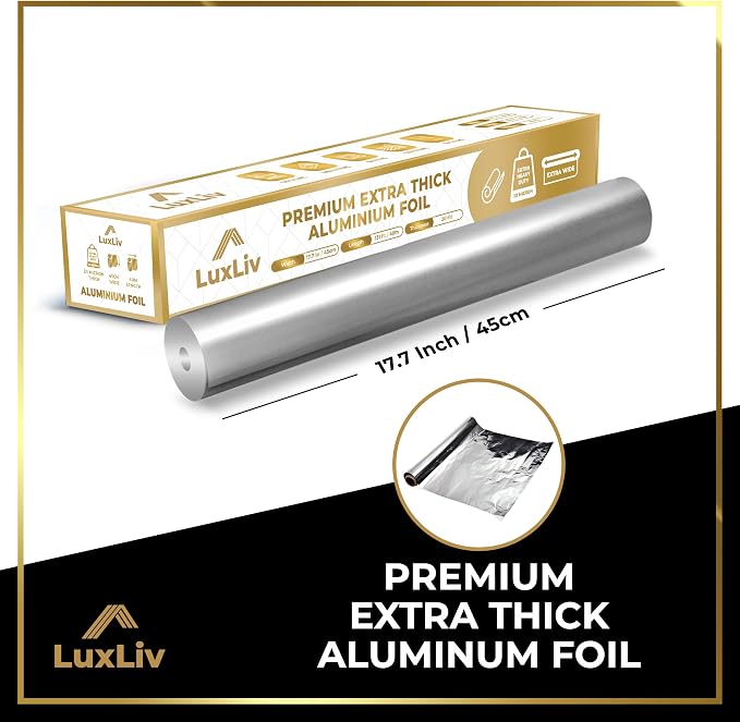Extra Wide Aluminum Foil Roll Heavy Duty – 18in x 131ft Length 20 Micron thick - Image 2
